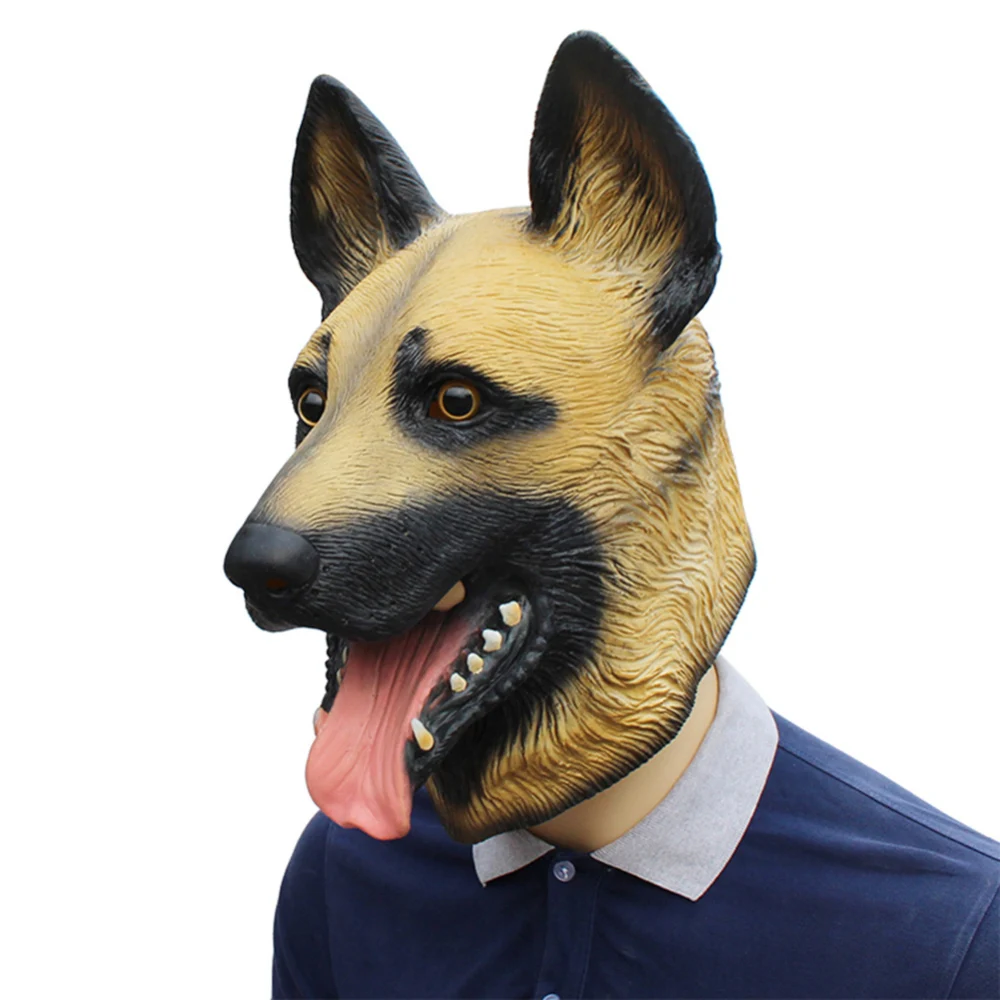 Животное косплей маска на Хеллоуин супер вечерние латексные маска голова собаки немецкая овчарка косплей Волк собака латексная маска