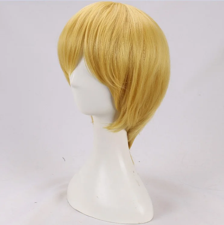 Anime Hunter x Hunter Wigs Kurapika Short Blonde Heat Resistant Synthetic Hair Cosplay Wig + Wig Cap + Rings Chain Accessories anime maid outfit