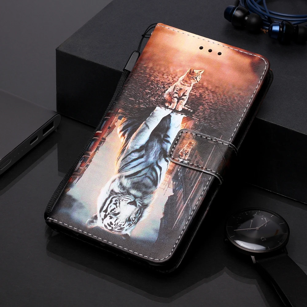 Кожаный чехол-книжка для Xiaomi Redmi Note 8T Note 8 Pro Note 7 Pro с изображением цветов, собак, солнца, милых животных, тигра, милый чехол для телефона s - Цвет: Type20
