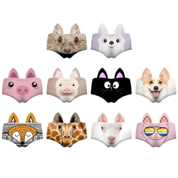 

Sexy Pussycat Panties 3D Cat Hedgehog Giraffe Dog Pig Animal Print Underwear Clothes Funny Female Anti Emptied Women Briefs