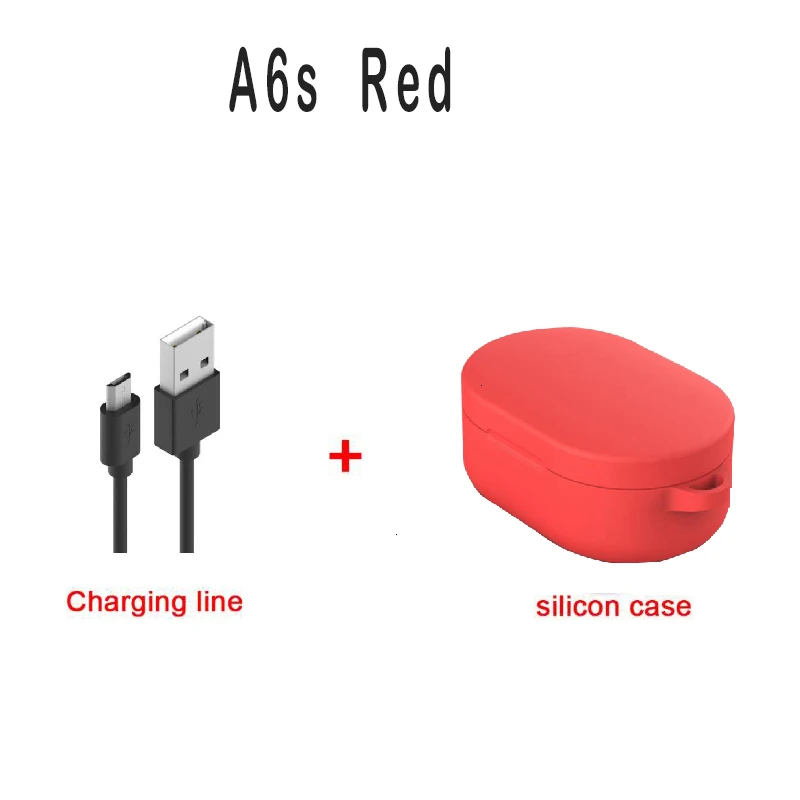 Kzofu A6S/E6S TWS Bluetooth 5,0-гарнитура, Airdots Draadloze oordopjes Hoofdtelefoon Ruisonderdrukking Microfoon для Android/IOS - Цвет: A6s Red