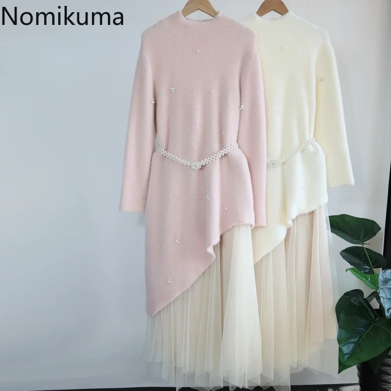 Nomikuma вязаный женский комплект из двух предметов осень-зима новый корейский стиль