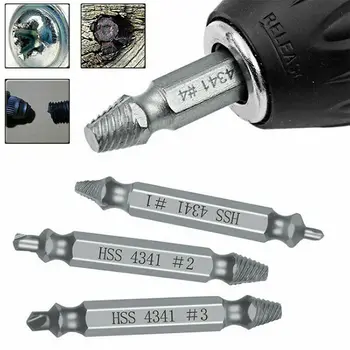 

6PCS Broken Bolt Damage Screw Remover Extractor Drill Bits HSS 4341 Stud Tool