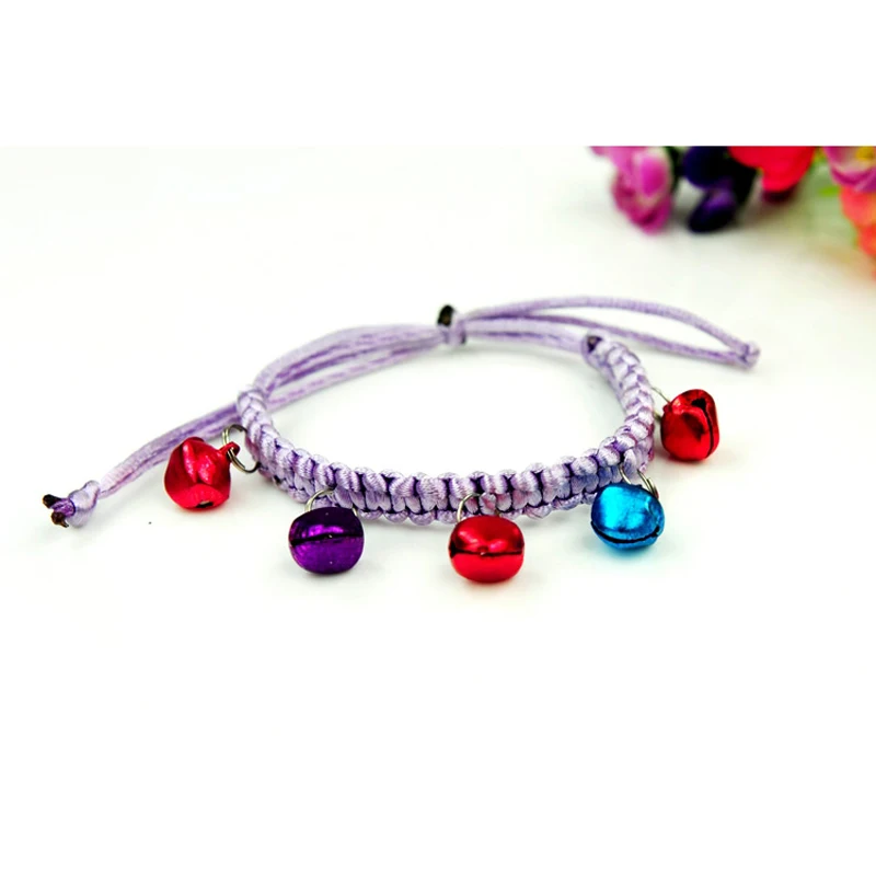 Adjustable Nylon Dog Collars Pet Collars With Bells Braided Necklace Collar For Little Dogs Cat Collars Pet Supplies Accessories