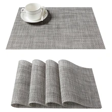 Topfinel Set von 4 PVC Dekorative Vinyl Tischsets für Esstisch Runner Bettwäsche Ort Matte in Küche Tasse Wein Bahn pad