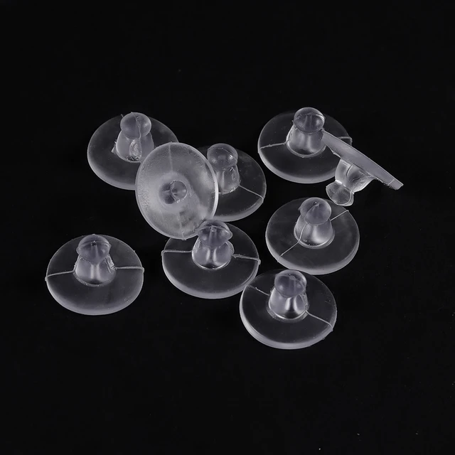 100pcs/lot Earrings Rubber Earring Back Silicone Round Ear Plug Blocked  Caps Earrings Back Stoppers Supplies for jewelry DIY Ear
