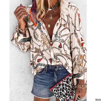 

New New Year's New Shirt Woman Sexy Collar Button Long Sleeve Shirt Women's Elegant Autumn New Tops Top Plus Size