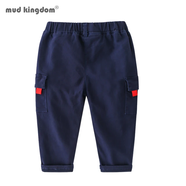 Mudkingdom Boys Cargo Pants Chino Solid Causal Cotton Trousers for Kids 4