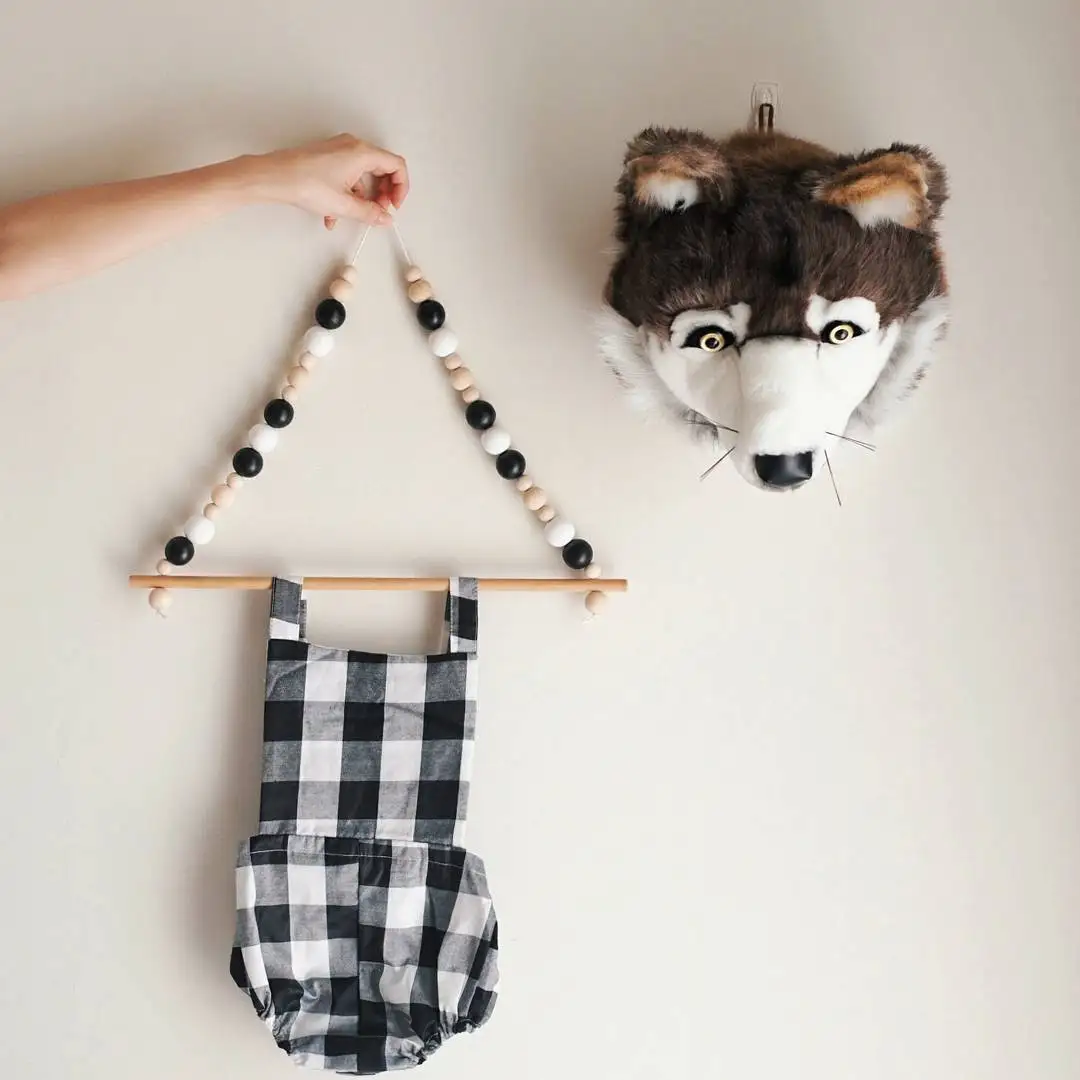 2pcs set Wood hanger for baby kids cloth kids baby room wall decor