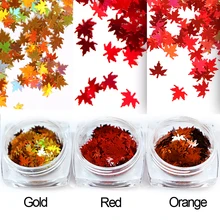 1 коробка Лазерная Осенняя форма листьев для ногтей блестящая голографическая блестка Хамелеон дизайн ногтей блестки хлопья кленовый лист украшение маникюр