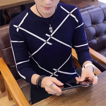 

Brand Men's T Shirts New Fashion Stripe Patchwork Casual T Shirt Men High Quality Long Sleeve Stylish Button Collar Tshirt 5XL