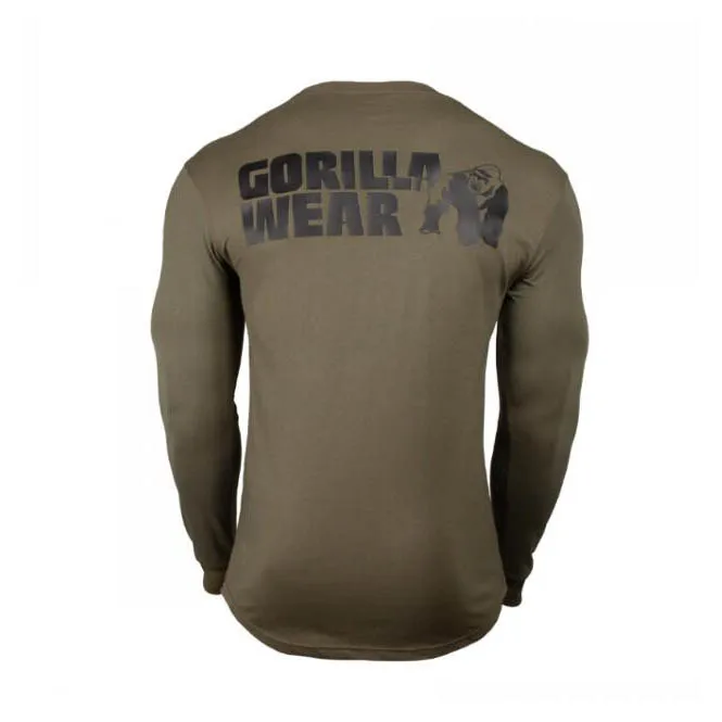 Army green Новая мода Фитнес с длинным рукавом Футболка мужская хлопок стрейч тонкий Горилла одежда печать тренажерные залы Фитнес Спорт на открытом воздухе Футболка - Цвет: Army green