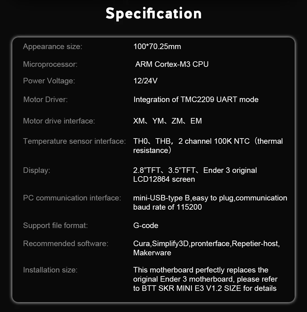 BIGTREETECH SKR mini E3 V1.2 плата управления 32 бит с TMC2209 UART драйвер SKR V1.3 E3 DIP для Ender 3 Creality части 3d принтера