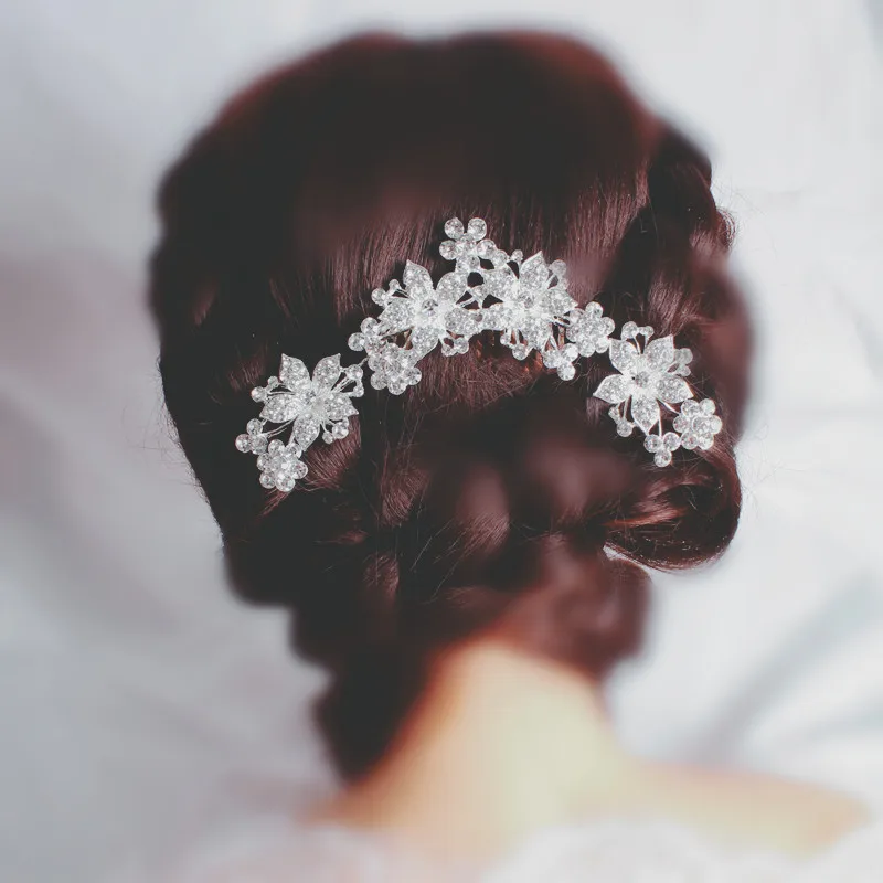 Crystal Bride Hair Comb Wedding Hair Accessories Handmade Simulated Pearls Bridal Headdress Hair Ornaments Jewelry Hairwear