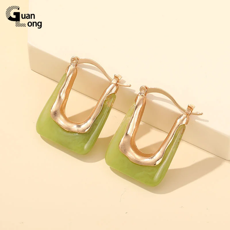 Guanglong Resin Acrylic Earring For Women Hanging Summer Vintage Geometric Earrings For Girl Gift Party Jewelry dangle earrings,drop earrings,pendant earrings,long earrings,acrylic earrings