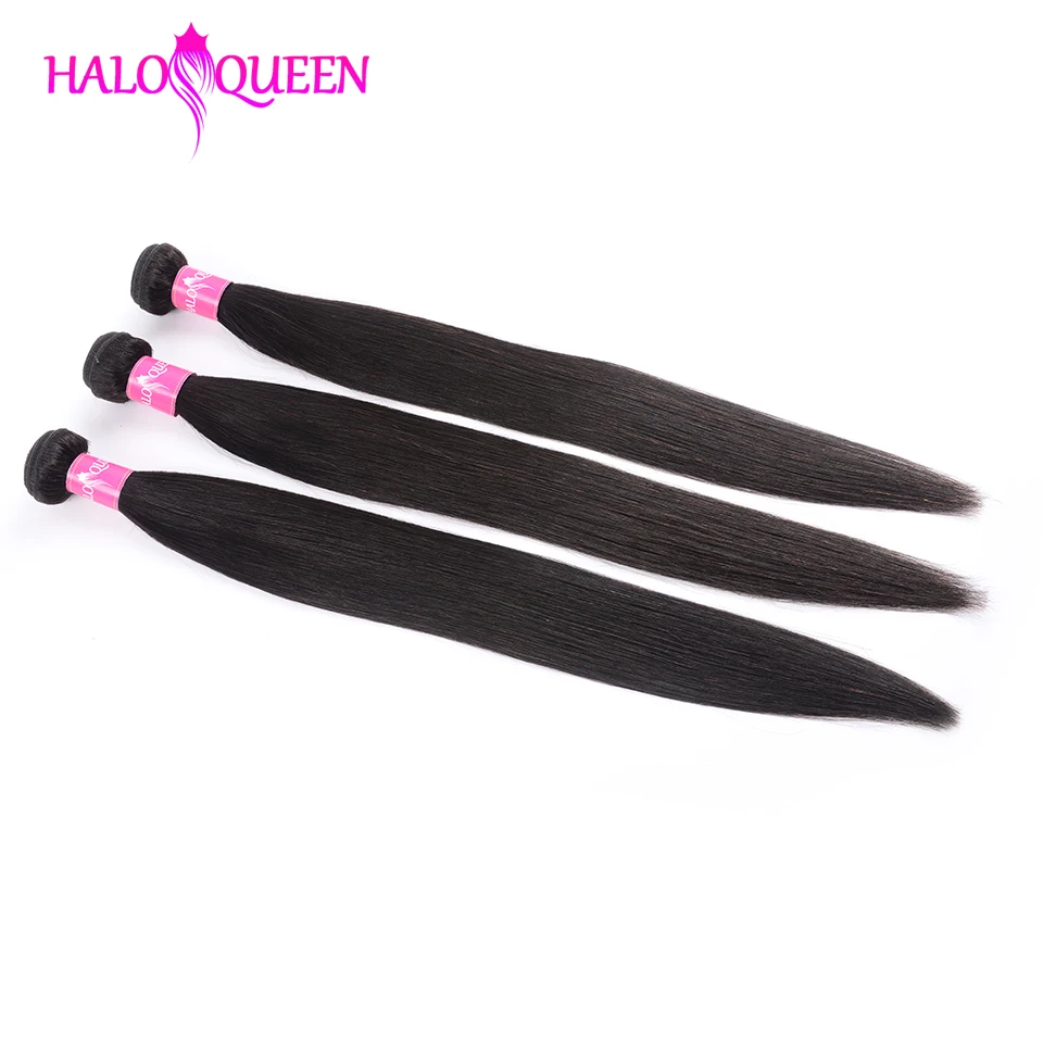 HALOQUEEN, 3 предмета, прямые пряди для волос, перуанские натуральные человеческие волосы, пряди 8-30 дюймов, прямые пряди для наращивания волос
