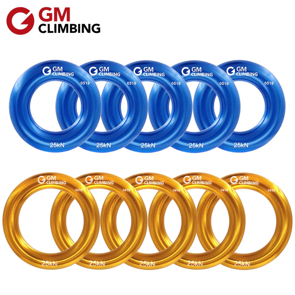 Gm Climbing Rappel Ring For Hammocks Aluminum Descender Rings 25kn / 5600lbs O Ring For Rescue