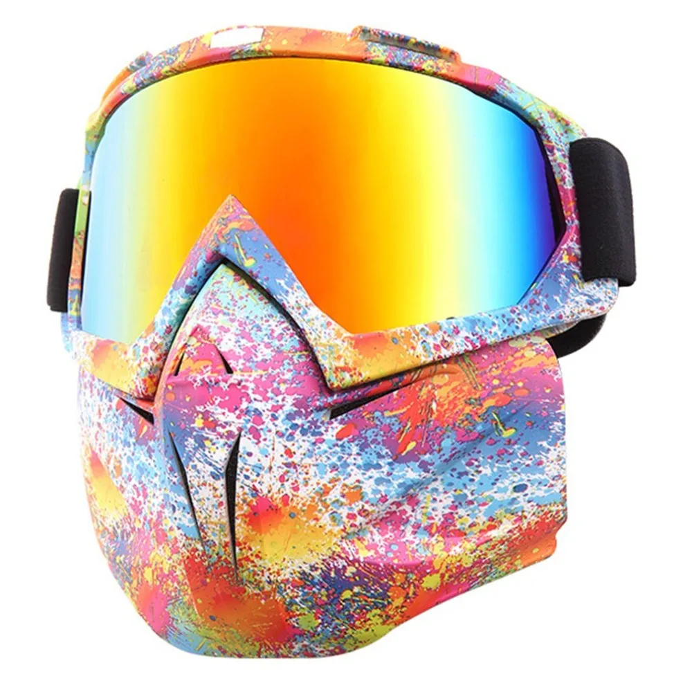 Motorcycle Mask Goggles And Mouth Filter for Motorcycle Helmet Moto Casque Casco Capacete Open Face Detachable Goggle Helmets