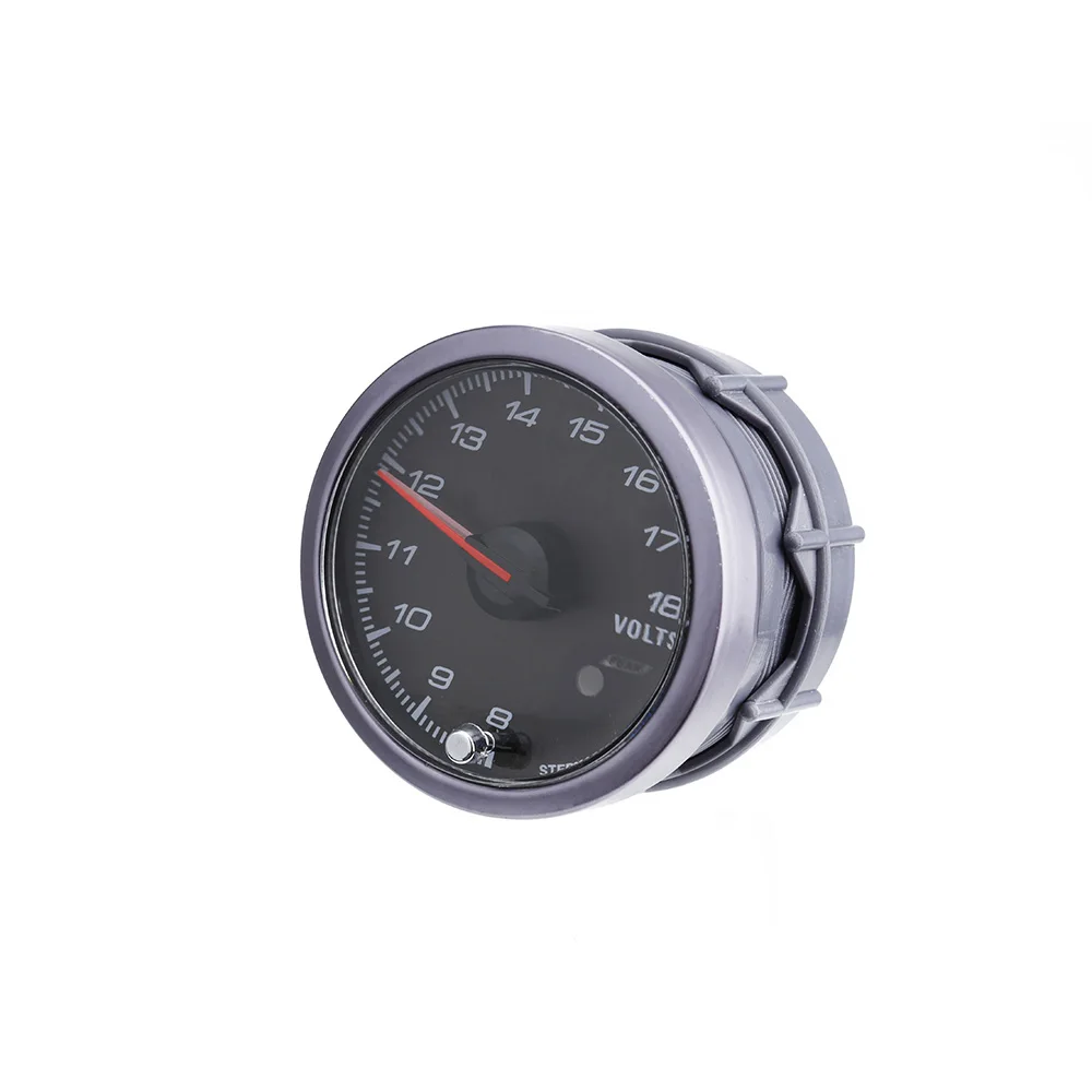 60MM Voltage gauge Black Face Voltmeter with Amber & White Lighting 8-18V Car meter