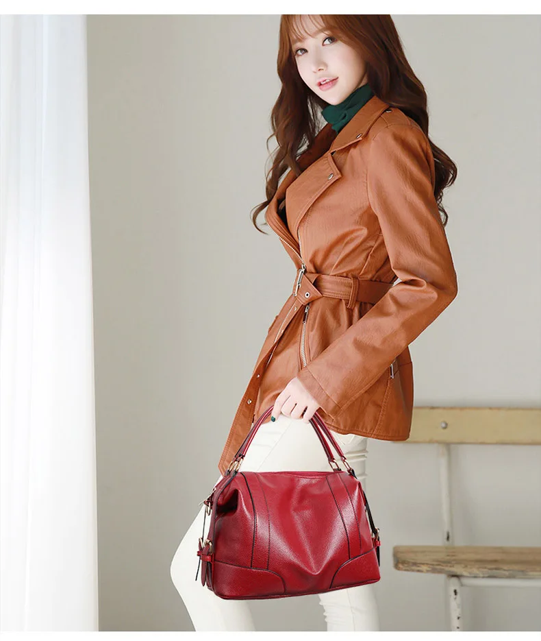 Vintage Women Handbags Luxury Designer 2019 Brand Purse Large Leather Boston Crossbody Bag for Ladies Office Hand Bag Black Blue (5)