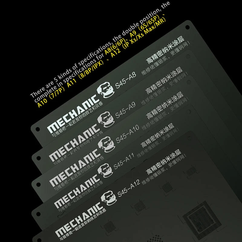 MECHANIC 3D черная универсальная стальная сетка CPU NAND Baseband IC для IPHONE A8 A9 A10 A11 A12 BGA