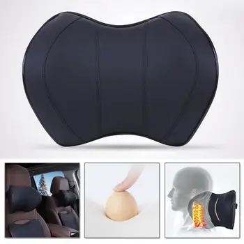 

Memory Foam PU Leather Car U-shaped Seat Headrest Neck Pillow Head Support Cushion Black For Car / Office / Home / Travel