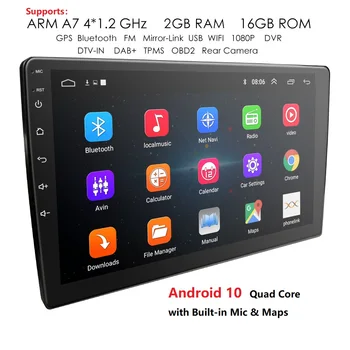 

2 Din 2G 9"Touch Android 10 for Radio Player Subwoofer Multimedia Autoradio for Universal car withouth canbus GPS Mirrorlink