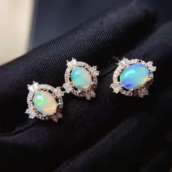 

Natural and Real Opal jewelry set Natural Real Opal 925 sterling silver 1pc opal ring,2pcs opal earring