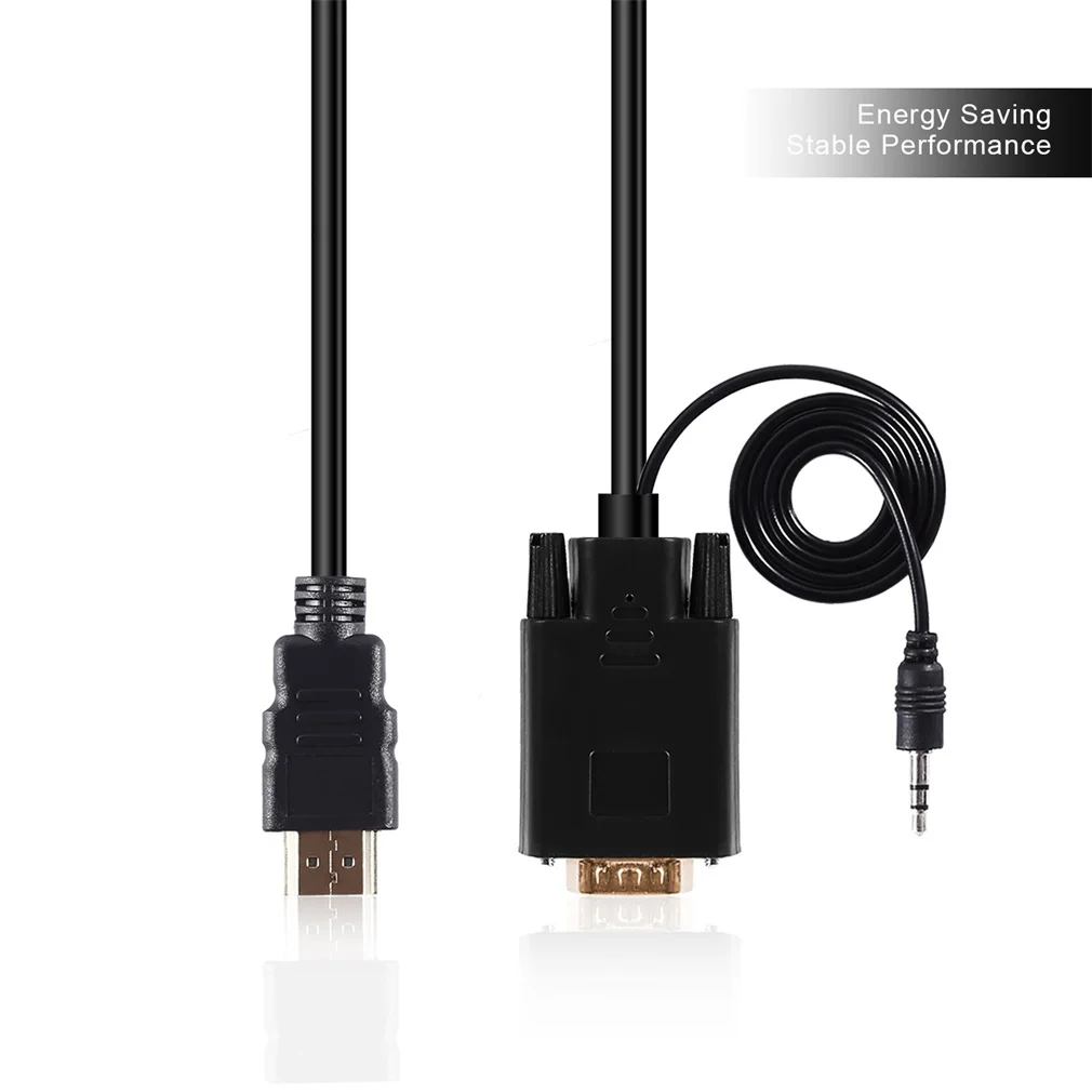 Amkle HDMI to VGA Adapter Cable HDMI VGA Converter Cable Support 1080P with Audio Cable for HDTV XBOX PS3 PS4 Laptop TV Box