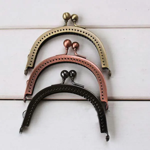 LIONSEN-Marco de monedero semicircular de 8,5 cm, cierre de Kiss, accesorios de Metal para bolso, marco de moneda Vintage, marco de bolsa de embrague