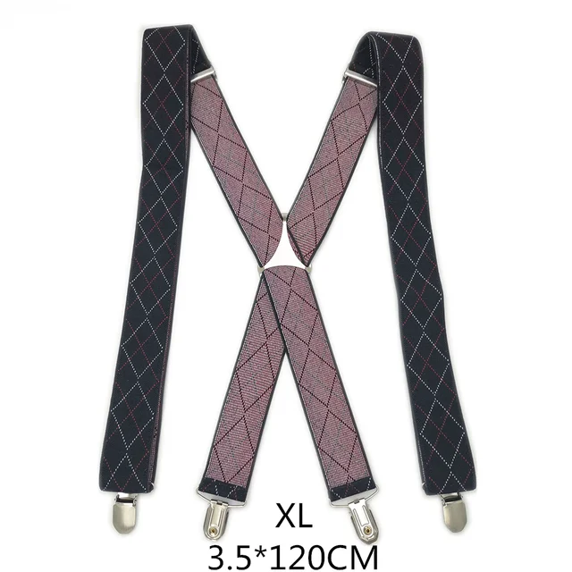 New Male 3.5 cm Width Adjustable Four Clip-on Y-Back suspenders
