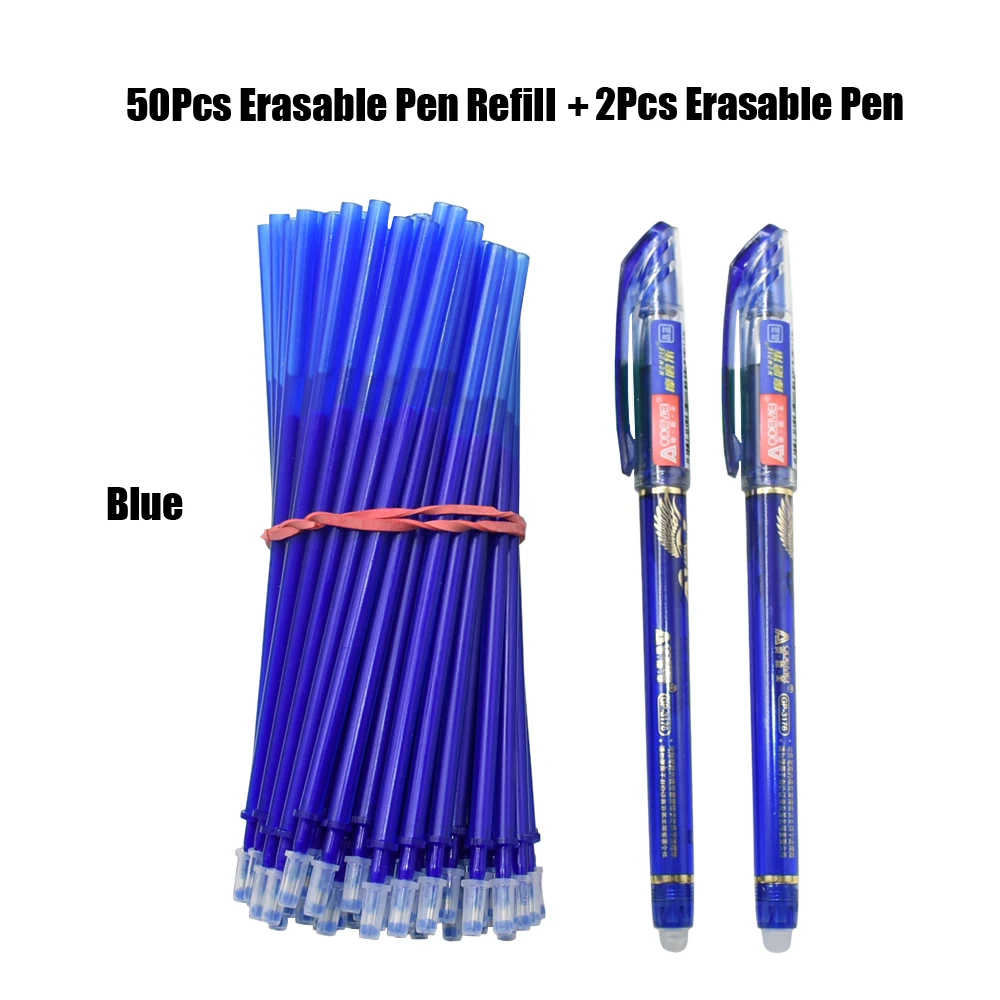 50+2Pcs 0.38mm Erasable Pens, gel pens, erasable neutral pens, erasable gel pens, erasable pens