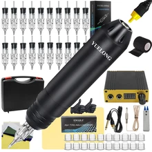 Yuelong Tattoo Pen Machine Kit with Power Supply Cartridges Needles Foot Pedal Set Accessories for Tattoo Beginner Artist Supply