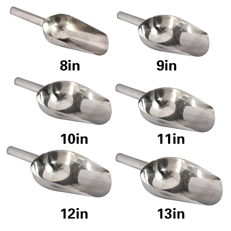 Description Picture 3 of itemStainless-Steel Ice Cube Scoop Bar Buffet Kitchen Spice Candy Flour Nut Scoop Spoon Dry Goods Shovel Party Kitchen Accessories