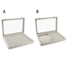 Бархат со стеклянным кольцом, серьги, ожерелье, браслеты, ювелирные изделия, дисплей, органайзер, коробка, лоток, держатель для хранения, переноски, инструменты#30