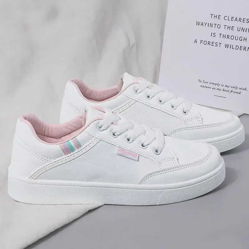 

Cresfimix Zapatos De Mujer White Pu Leather Anti Skid School Shoes for Student Women Casual Outdoor Lace Up Shoes Sapatos A9631
