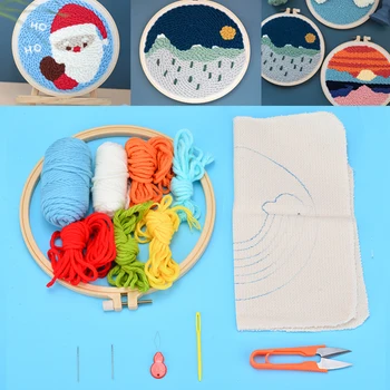 

1 set Knitting Embroidery Pen Punch Needle Threader Set Rainbow Punch Needle Kits with Punch Embroidery Pen Tools DIY Crafts