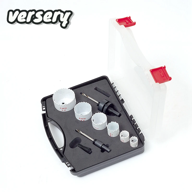 Free Shipping 9pcs/lots high quality Hole Saw Cutting Set Kit woodworking Metal stainless pipeline Cutter 19-42mm Drill Bit kits |