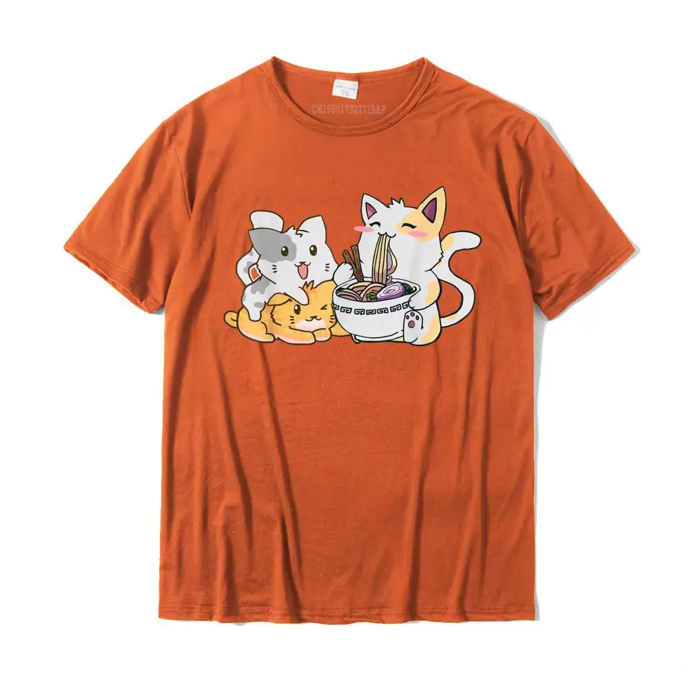 Print Casual Party Short Sleeve ostern Day Tops Shirt Designer Crew Neck Pure Cotton T-Shirt Male Tshirts Drop Shipping Kawaii Neko Ramen Anime Cat Noodles T-Shirt__MZ23912 orange
