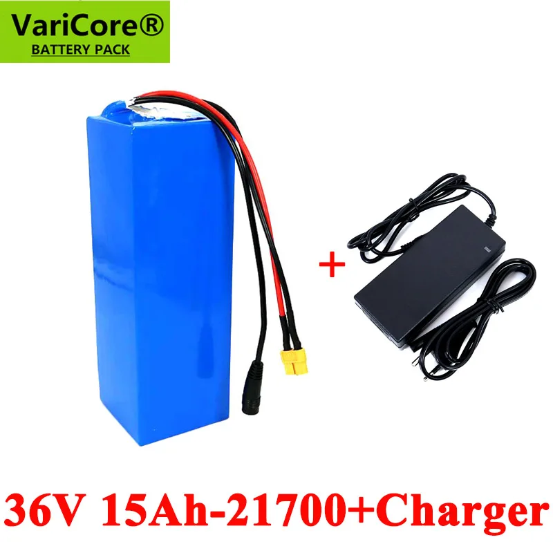 VariCore 36V 15Ah 21700 10S3P battery pack 500W high power 42V 15000mAh Ebike electric bicycle BMS and 2A charger |