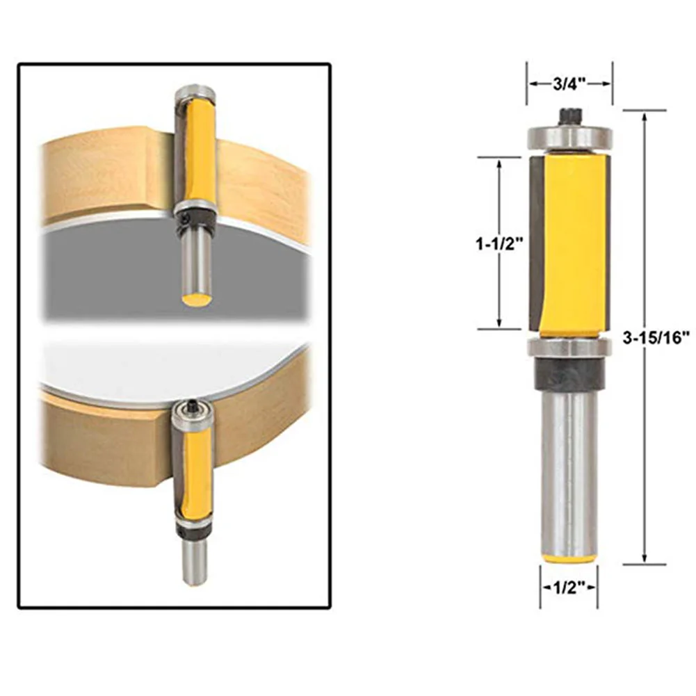 1/2 дюймов хвостовик для промывания и подравнивания маршрутизатор бит топ с нижний подшипник Деревообработка Карбид инструмент 12,7 мм/1/"