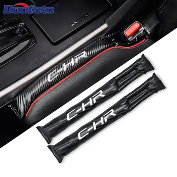 

Doofoto 2x Car Accessories Styling Seat Gap Filler Leak Proof Strip Interior Sticker For Toyota C-HR 2019 CHR Caron Fiber Cotton