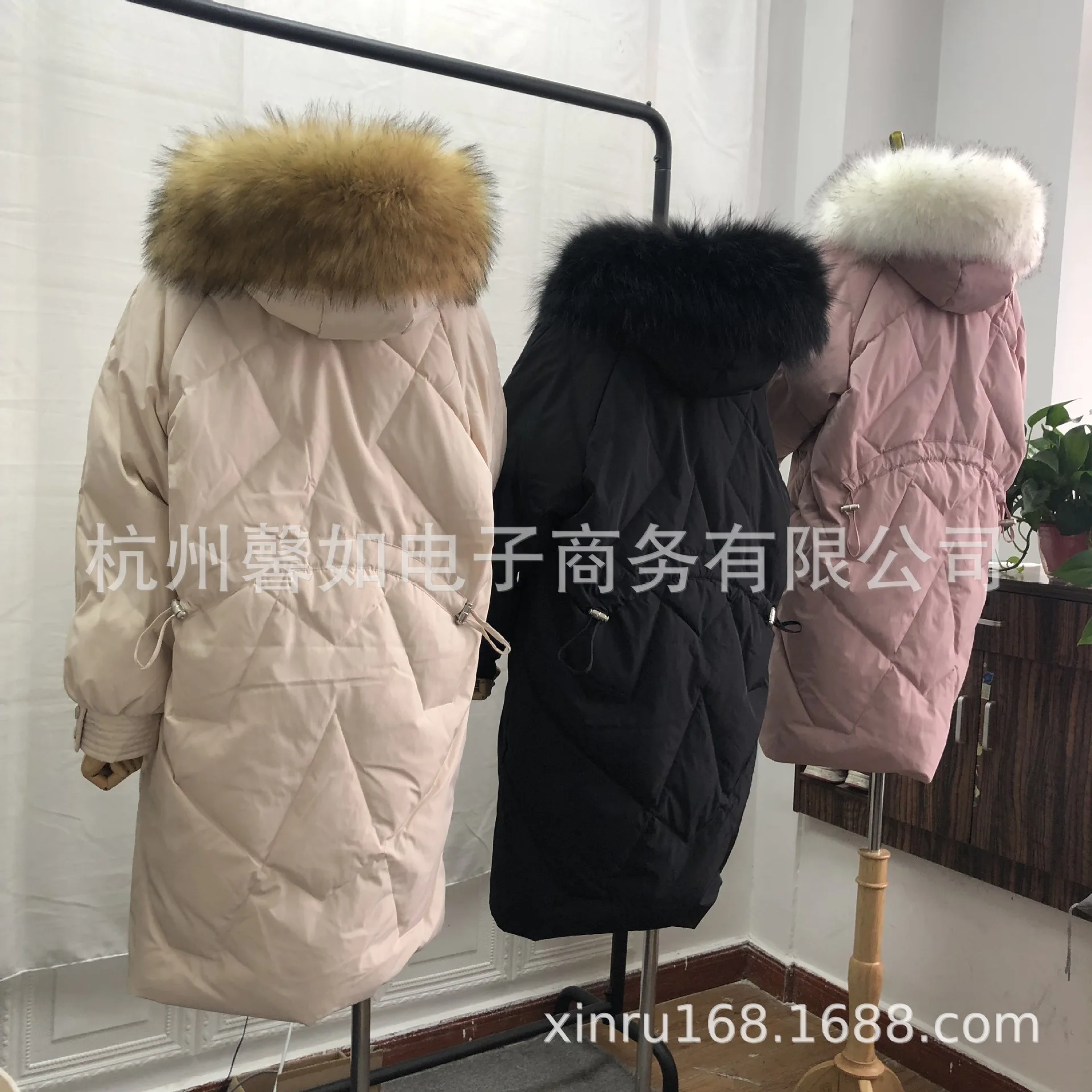 Зимний стиль Южная Корея Dongdaemun ультра большой меховой воротник женский полумесяц-длина пуховик женский