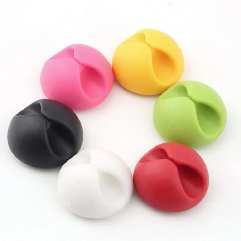 Cable Holder Silicone Cable Organizer Flexible USB Winder Management Clips Holder For Mouse Keyboard Earphone Headset