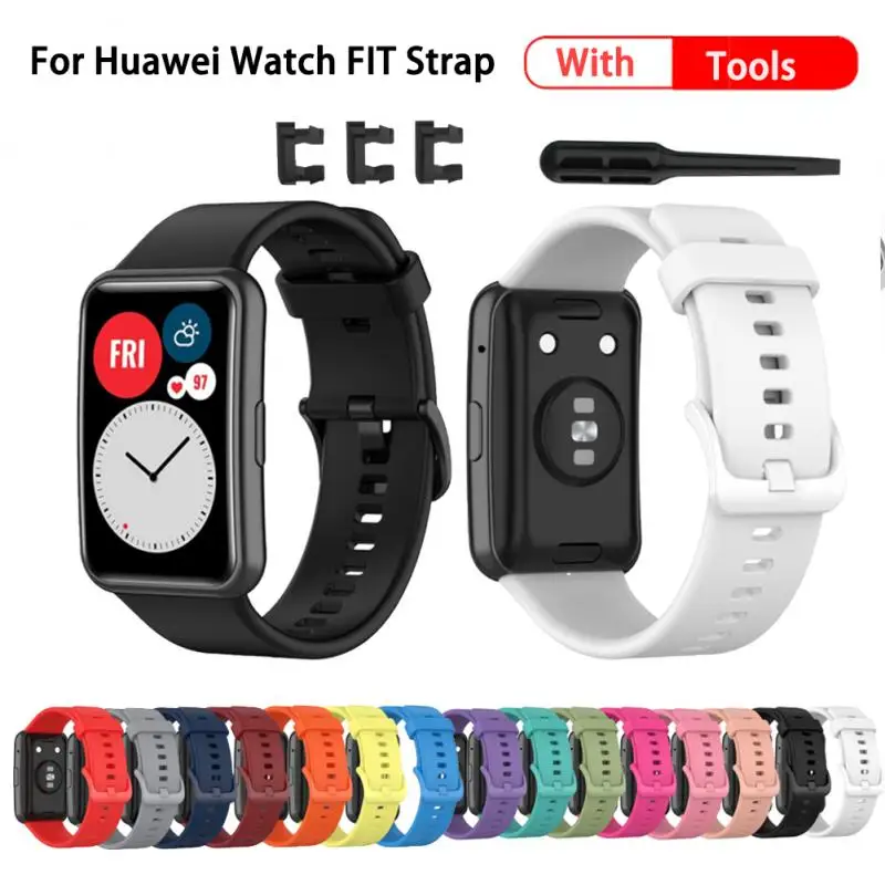 

Silicone Band For Huawei Watch FIT Strap Smartwatch Accessories Replacement Wrist bracelet correa huawei watch fit 2021 Strap