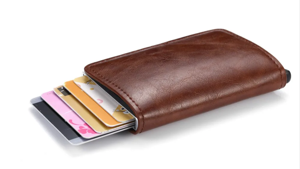 Bycobecy, RFID Bloking, английский стиль, кошелек, для мужчин и женщин, держатель для карт, металл, алюминий, твердый, тонкий, маленький, мини кошелек, Cartera Mujer