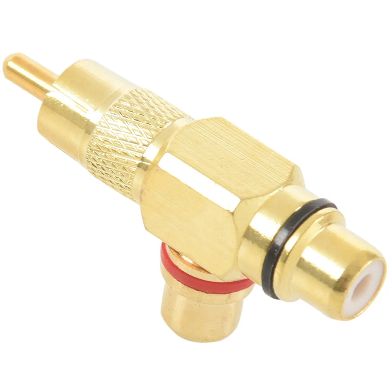 

2 pcs Gold Plated 1 Male to 2 Female RCA Splitter Adapter AV Video Audio