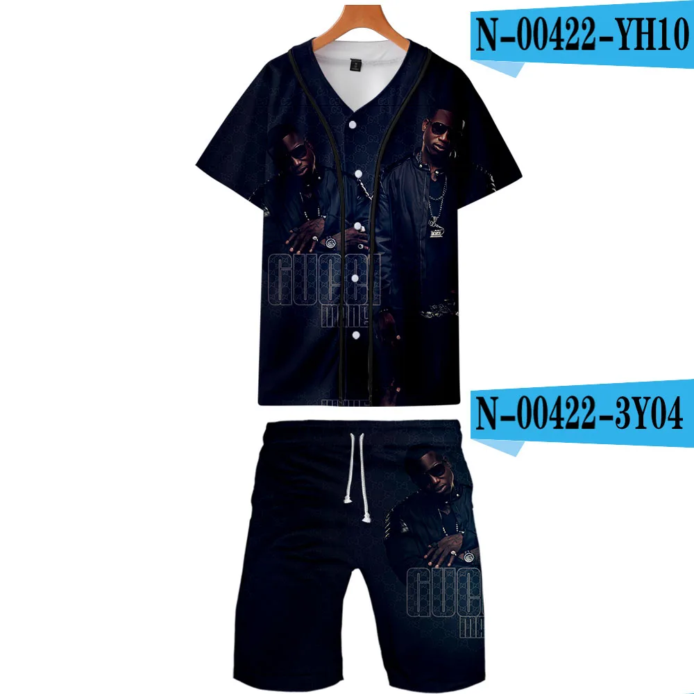 Mane Radric two piece set jackets and shorts Kpop Fashion new cool print Mane Radric baseball jacket set for men streetwear - Цвет: B