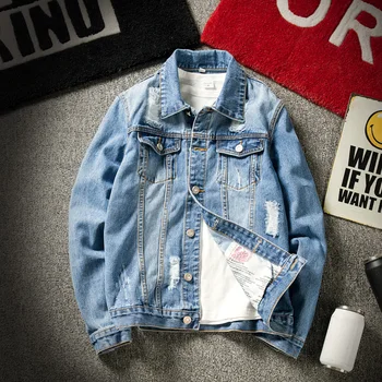 

Men's loose denim jacket denim jacket large size loose jacket men