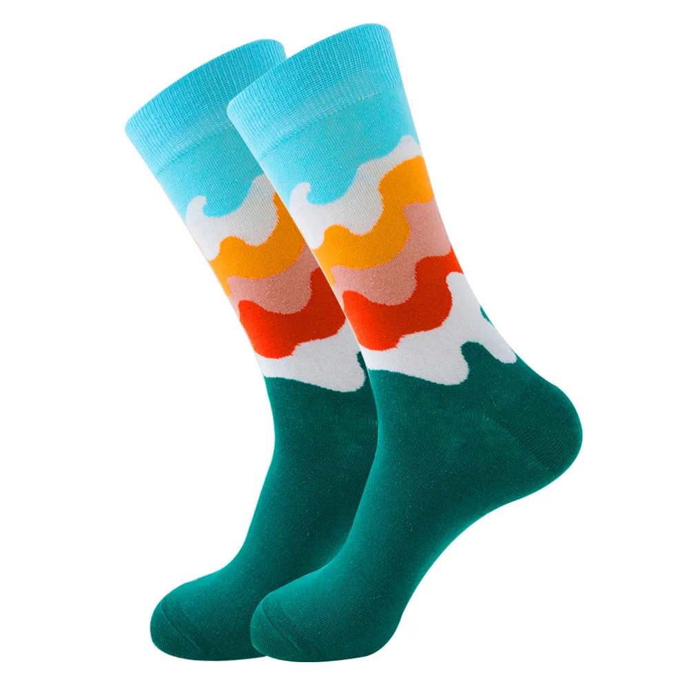 Vibrant Geometric Chess Pattern Cotton Socks - Colorful & Fun Gift